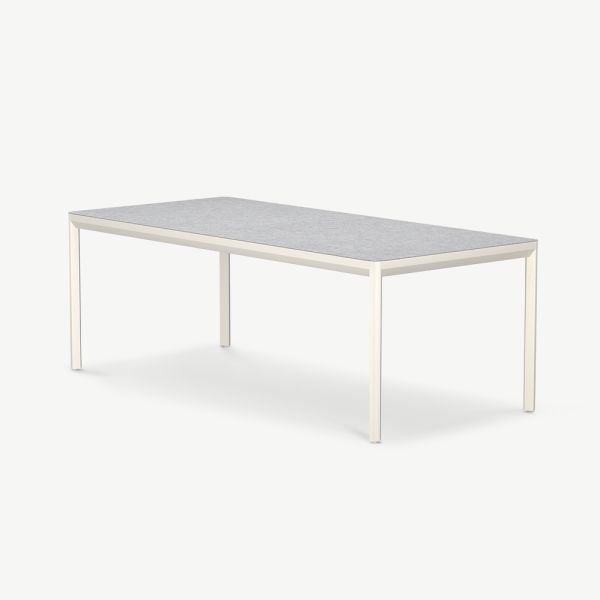 Lin Gartentisch Rechteckig, Beige Aluminium