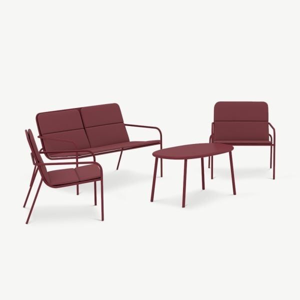 Marin Lounge-set voor Buiten, Burgundy Staal