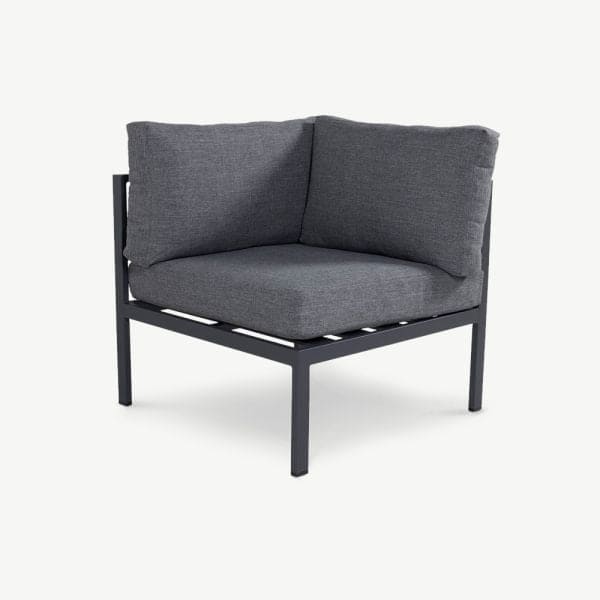 Module de canapé d'extérieur Riviera, aluminium noir