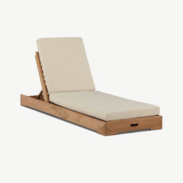Solis Chaise longue d'extérieur , Teck Naturel