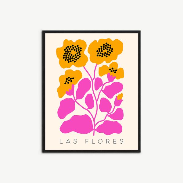Wanddeko Las Flores, Gerahmt