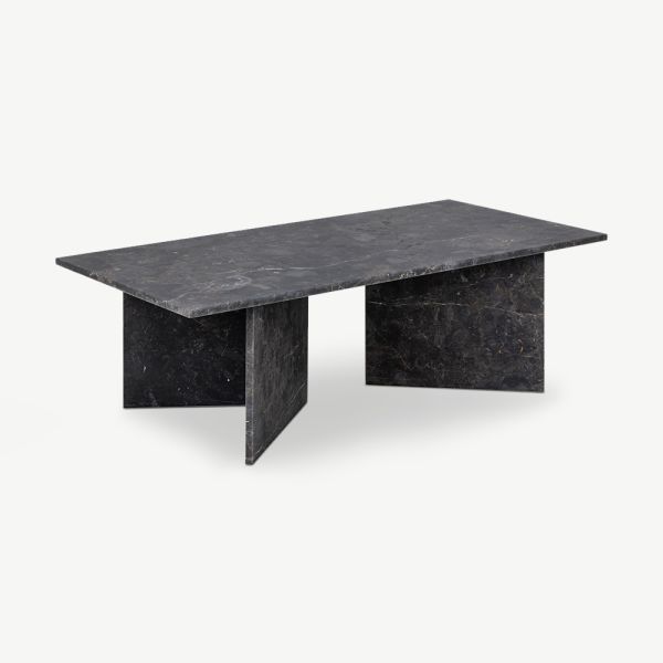 Table basse rectangulaire Efrain, marbre brun