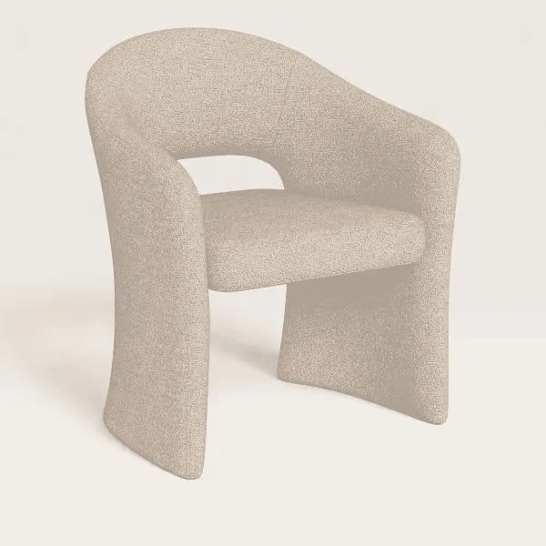 Liora Eetkamerstoel met Armleuningen, Beige Stof