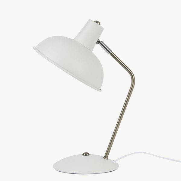 Hood Table Lamp, White Iron