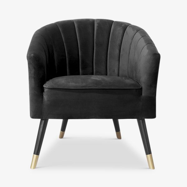 Amber Armchair, Black Velvet