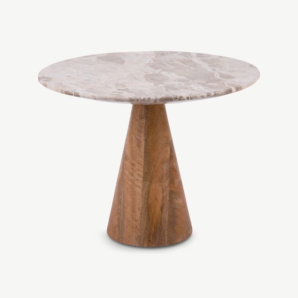 Force Marble Side Table, Wood