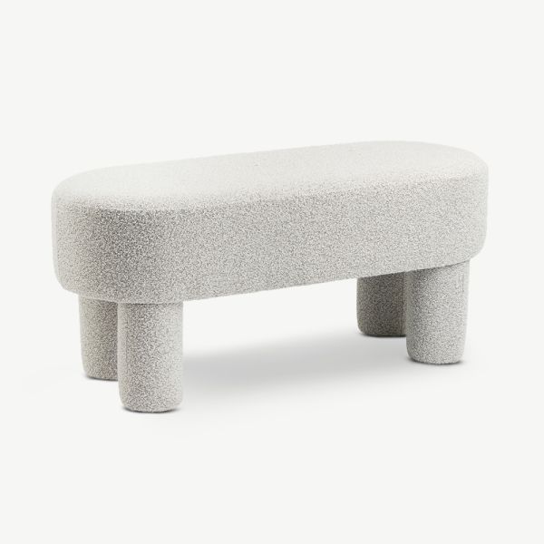 Bucky Bouclé Bench, White