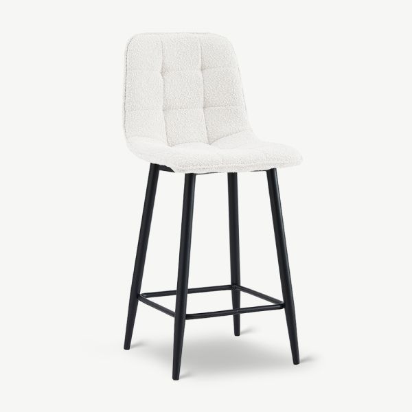 Venray Bar Stool, Ivory Bouclé