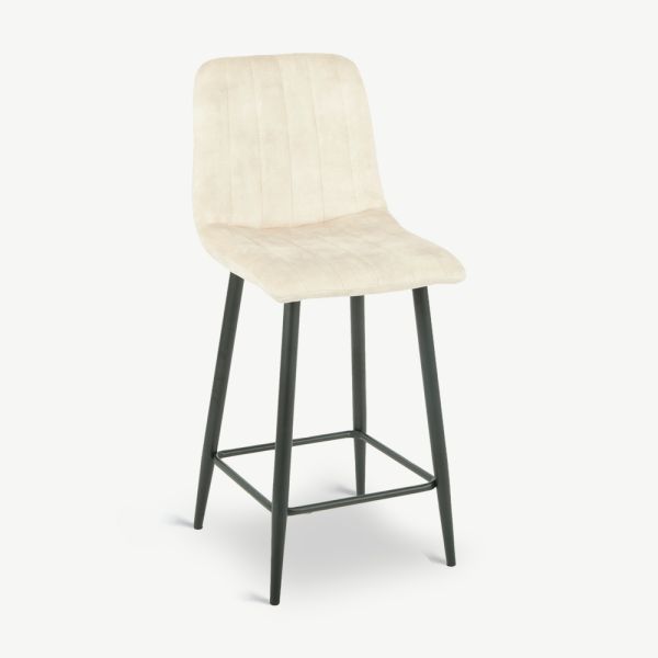 Hyrne Bar Stool, Taupe Velvet