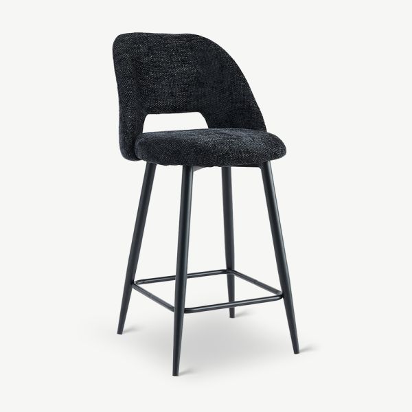 Caio Bar Stool, Anthracite Fabric