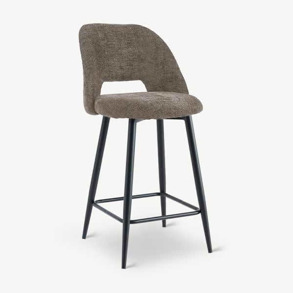 Caio Bar Stool, Taupe Fabric