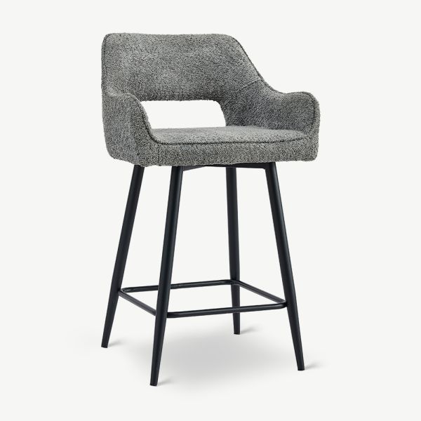 Maite Bar Stool, Anthracite Fabric