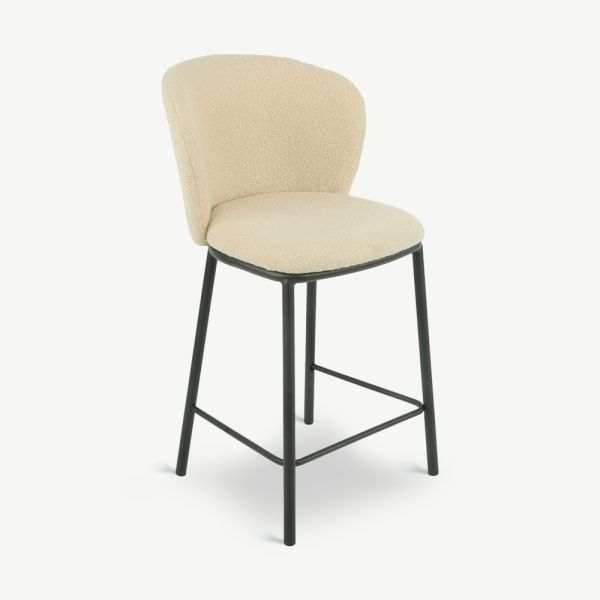 Jose Bar Stool, Taupe Bouclé