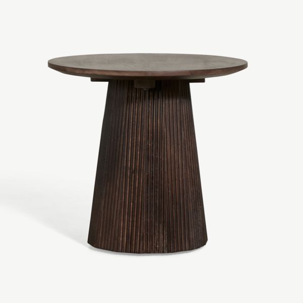 Saulo Round Side Table, Dark Brown, 50 cm