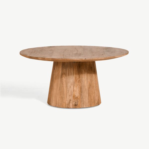 Table d'appoint ronde Saulo, marron clair, 80 cm