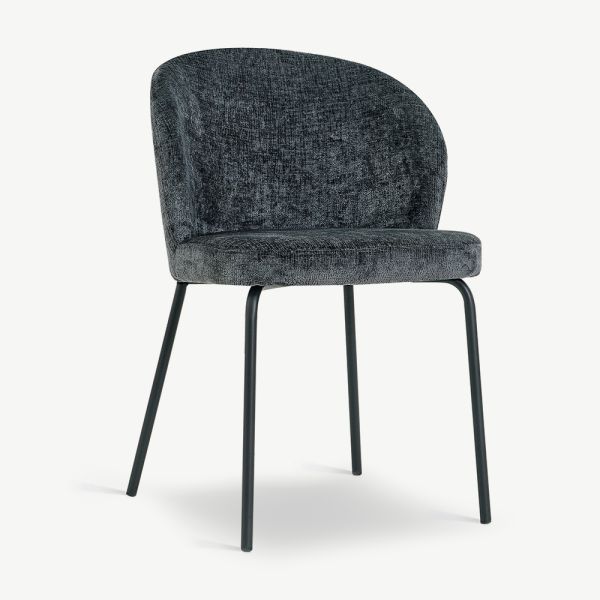 Chaise de salle à manger Luara, tissu anthracite