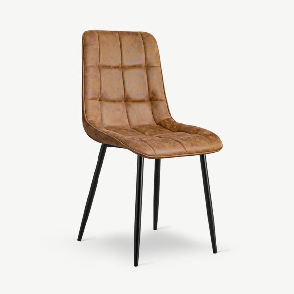 Maez Dining Chair, Cognac PU Leather