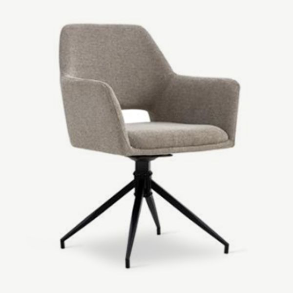 Aline Swivel Dining Chair, Taupe Linen