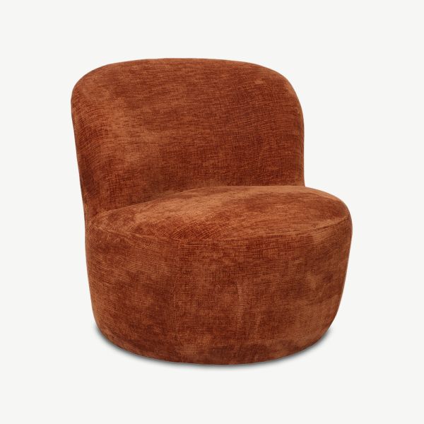 Fauteuil lounge Vulcan, tissu rouille