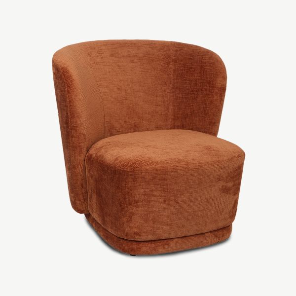 Fauteuil lounge Ceres, tissu rouille