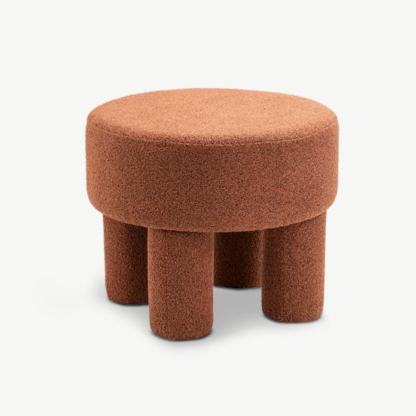 Pouf Silas, bouclé rouille