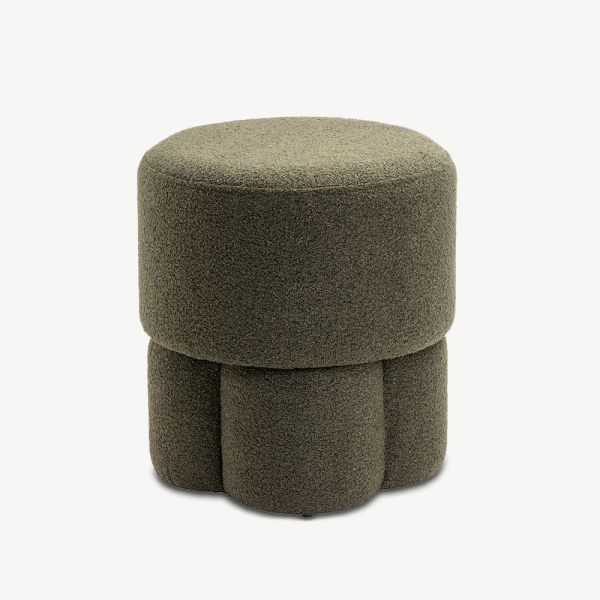 Pouf Diana, bouclé vert