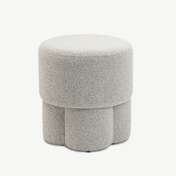 Diana Bouclé Pouf, White