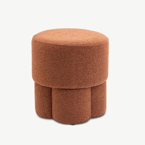 Pouf Diana, bouclé rouille