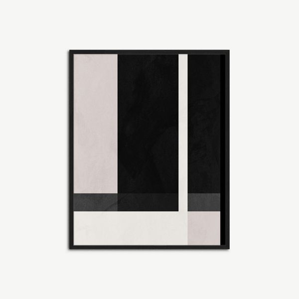 Black & White Geometrical Wall Art, Framed