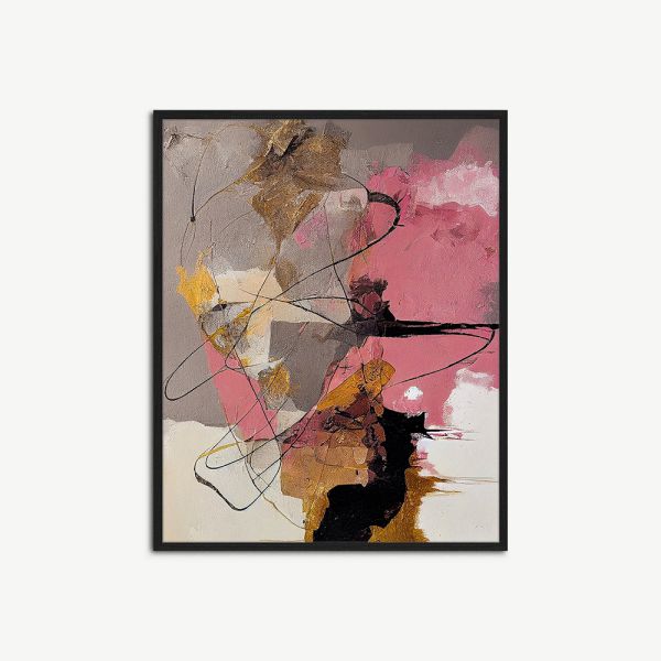 Abstract Pink Wall Art, Framed