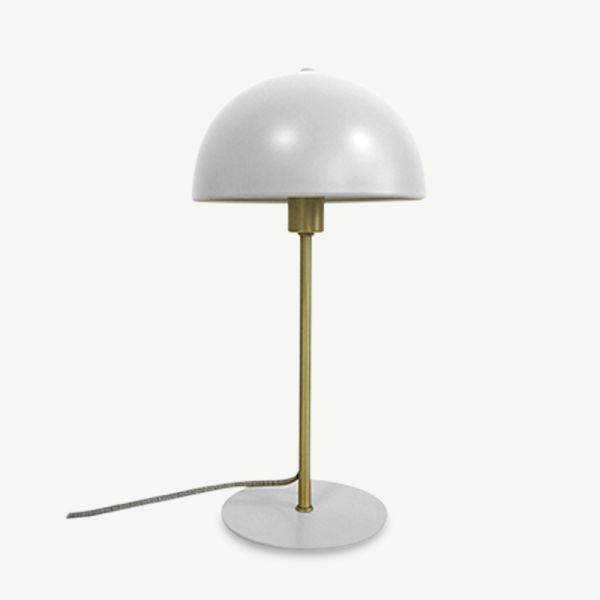Classic Bonnet Table Lamp, White Iron