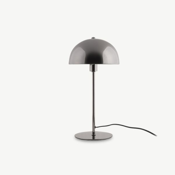 Chic Bonnet Table Lamp, Grey Iron