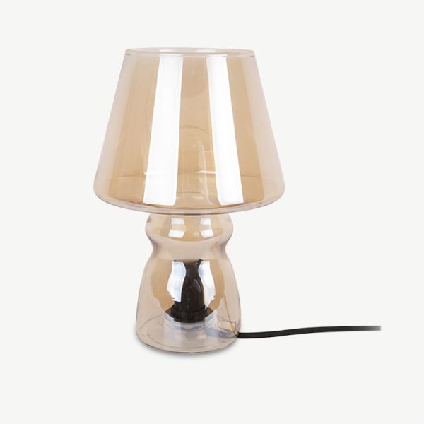 Classic Table Lamp, Amber Brown Glass