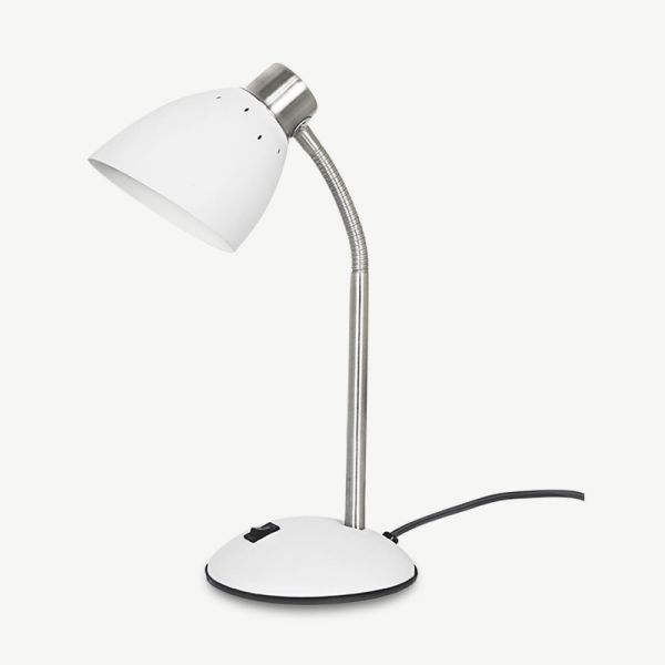 Dorm Table Lamp, White Iron