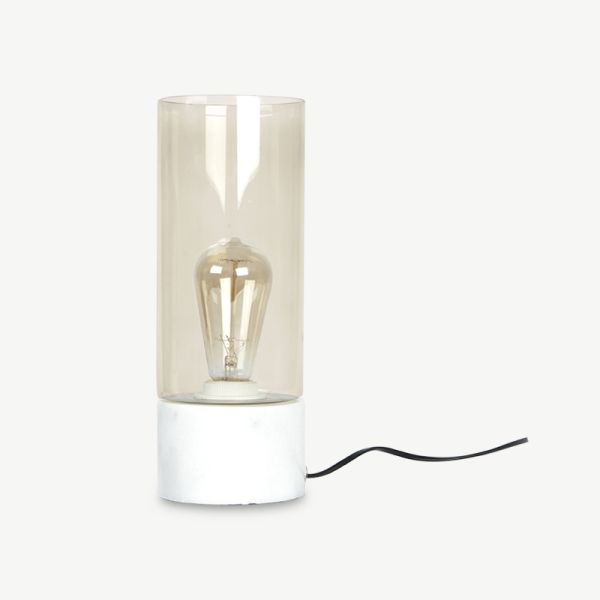 Lax Table Lamp, Brown Glass & Marble