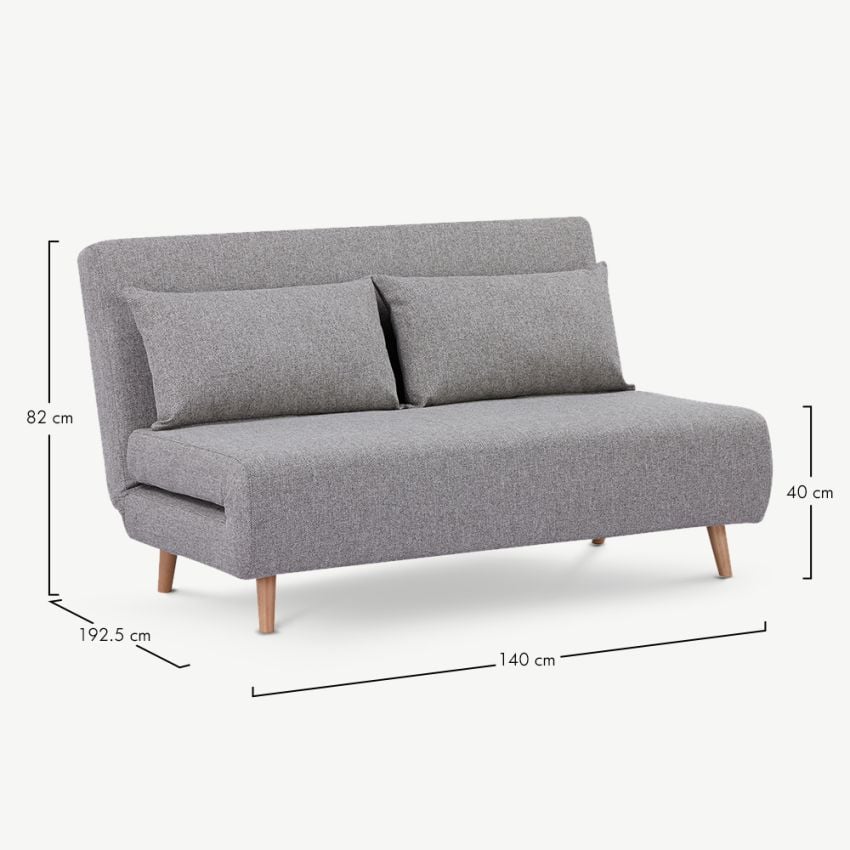 Marley 2-Sitzer-Schlafsofa, grauem Stoff