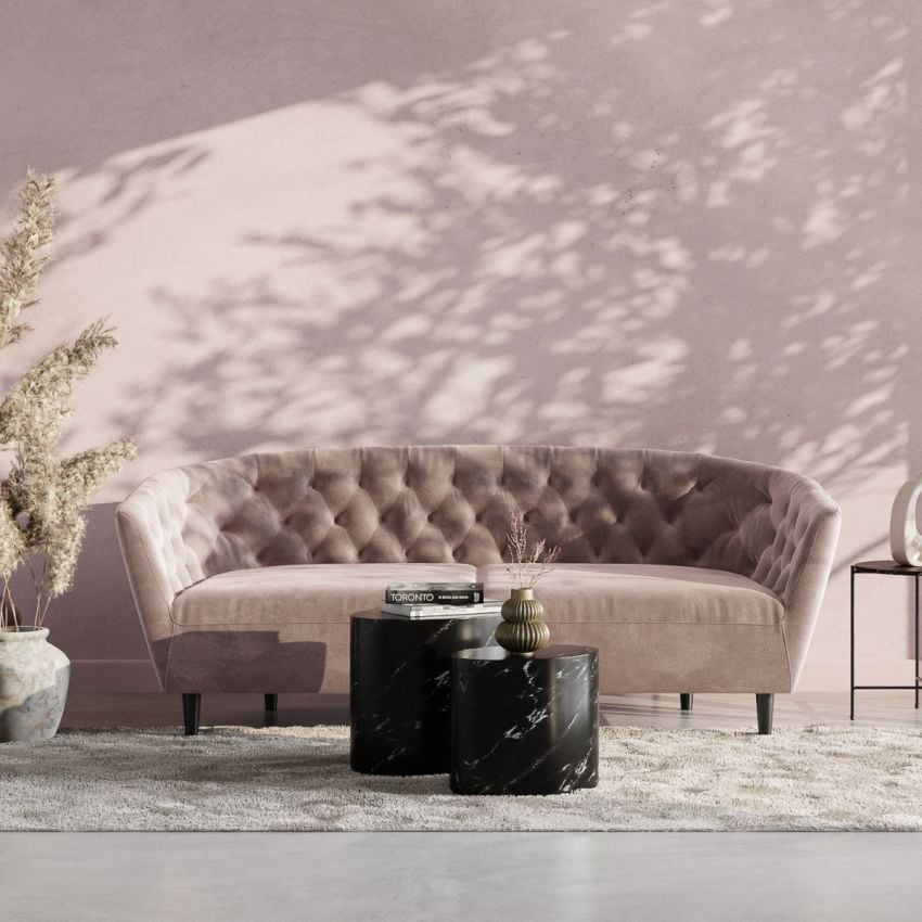 Aria 2-Sitzer-Sofa, Altrosa Samt