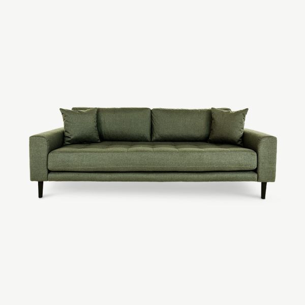 Lalita 3-Sitzer-Sofa, olivgrüner Stoff