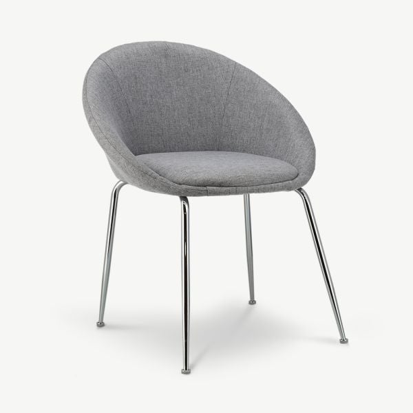Stanley Dining Chair, Grey Fabric