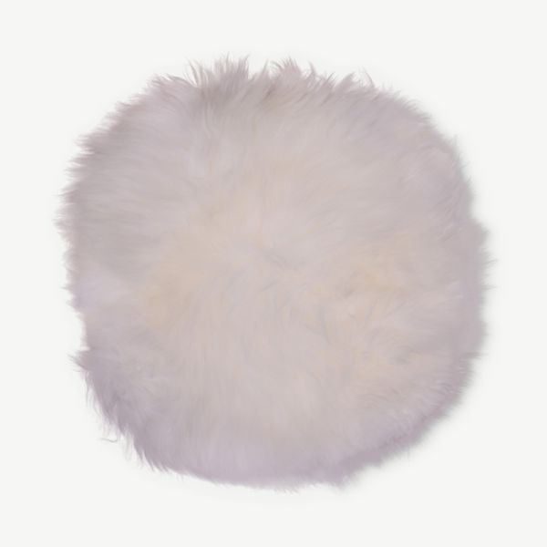 Alan Lamsvacht kussen, ivoren lamsvacht Ø35 cm vooraanzicht