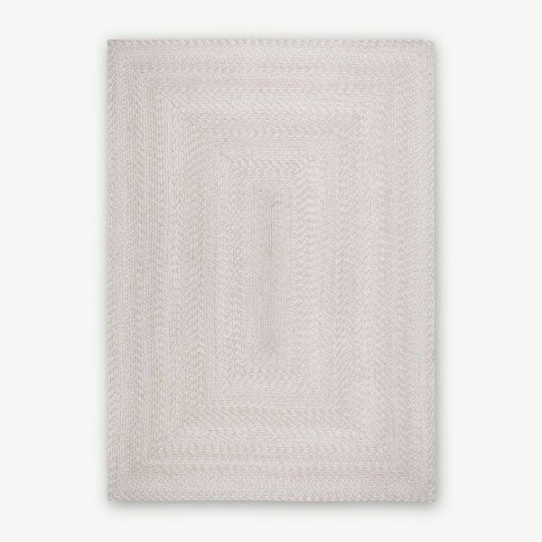 Tika rond buitenvloerkleed, naturel