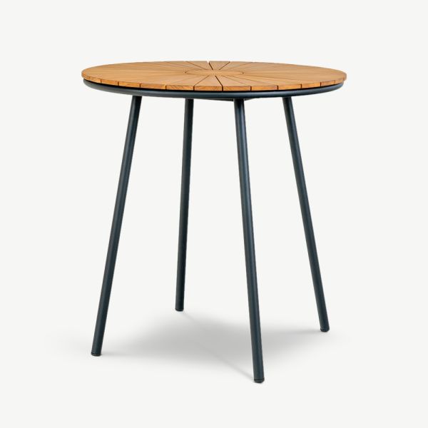Table de bistrot ronde Beckett en bois naturel et noir