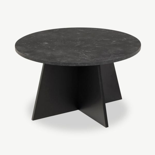 Table Basse Ronde Ace en Marbre Noir