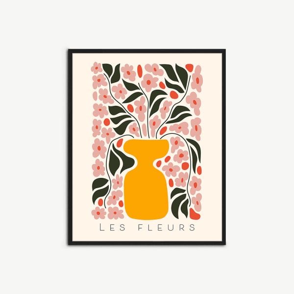 Wanddeko Les Fleurs, Gerahmt