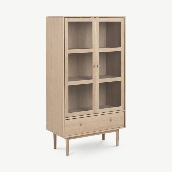 Vitrine Armando en chêne naturel
