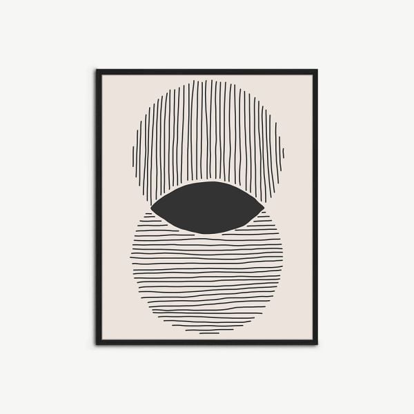 Wanddeko Schnittmenge, Gerahmt