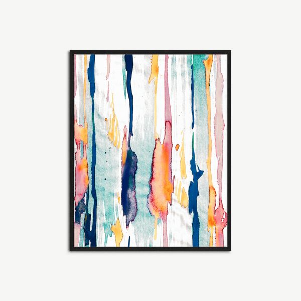 Abstrakte Wanddeko Aquarell, Gerahmt