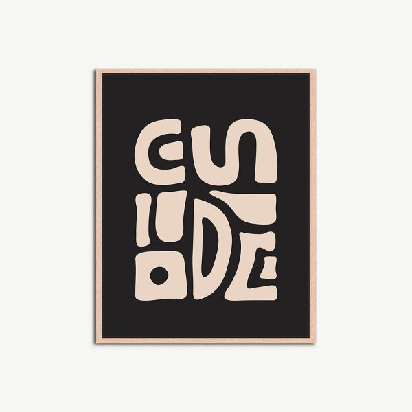 Wanddeko Verschwommener Text, Gerahmt