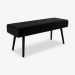 Skyler bank, zwart velvet & zwart staal schuinaanzicht

