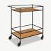 Vivid Bar Trolley, Oak & Black frame oblique view
